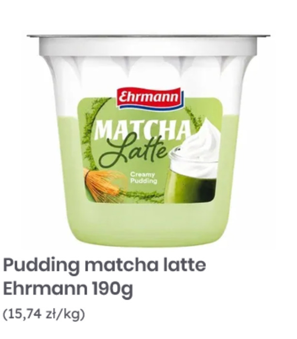 Pudding matcha latte Ehrmann