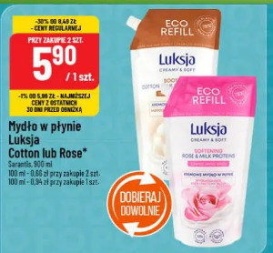 Mydło w płynie Luksja Cotton lub Rose Sarantis