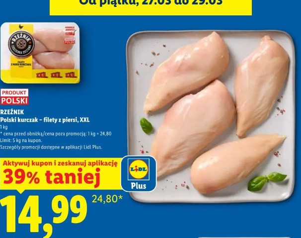 Rzeźnik Polski kurczak filety z piersi XXL