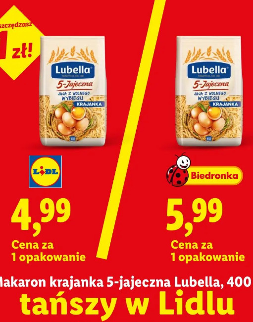 Makaron krajanka 5-jajeczna Lubella