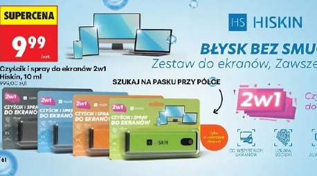 Hiskin czyścik i spray do ekranów 2w1