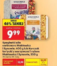 Spaghetti alla carbonara Makłowicz i Synowie, 400 g lub Kurczak teriyaki z warzywami i ryżem Makłowicz i Synowie, 350 g