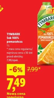 Tymbark Sok 100% pomarańcza