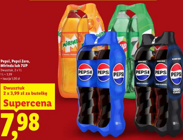 Pepsi, Pepsi Zero, Mirinda lub 7UP