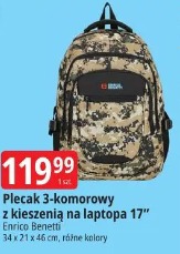 Plecak 3-komorowy z kieszenią na laptopa 17" Enrico Benetti