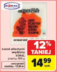 Łosoś atlantycki wędzony KORAL plastry