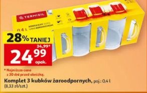 Komplet 3 kubków żaroodpornych, poj. 0,4 l
