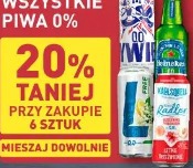 Wszystkie piwa 0% 20% taniej przy zakupie 6 sztuk