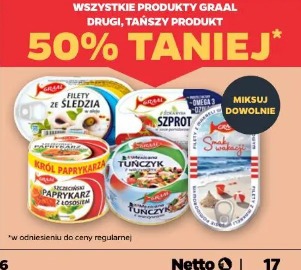 Wszystkie produkty Graal drugi, tańszy produkt 50% taniej