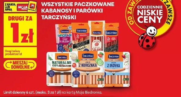 Wszystkie paczkowane kabanosy i parówki Tarczyński