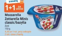 Mozzarella Zottarella Minis classic/bazylia