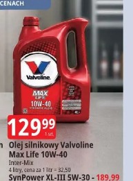 Olej silnikowy Valvoline Max Life 10W-40 Inter-Mix
