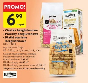 Ciastka bezglutenowe, Paluchy bezglutenowe, Płatki owsiane bezglutenowe Glutenex