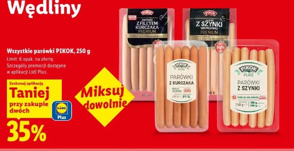 Wszystkie parówki Pikok, 250 g