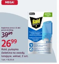 Raid, pułapka świetlna na owady latające, wkład, 2 szt.
