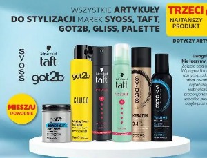 Wszystkie artykuły do stylizacji marek Syoss, Taft, Got2b, Gliss, Palette