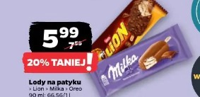 Lody na patyku Lion Milka Oreo