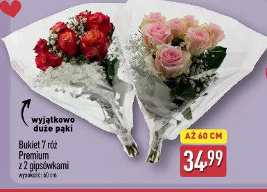 Bukiet 7 róż premium z 2 gipsówkami