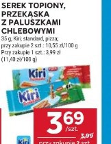 Serek topiony, przekąska z paluszkami chlebowymi Kiri