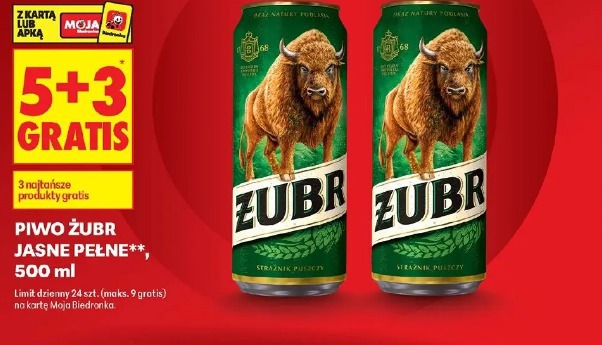 Żubr jasne pełne piwo