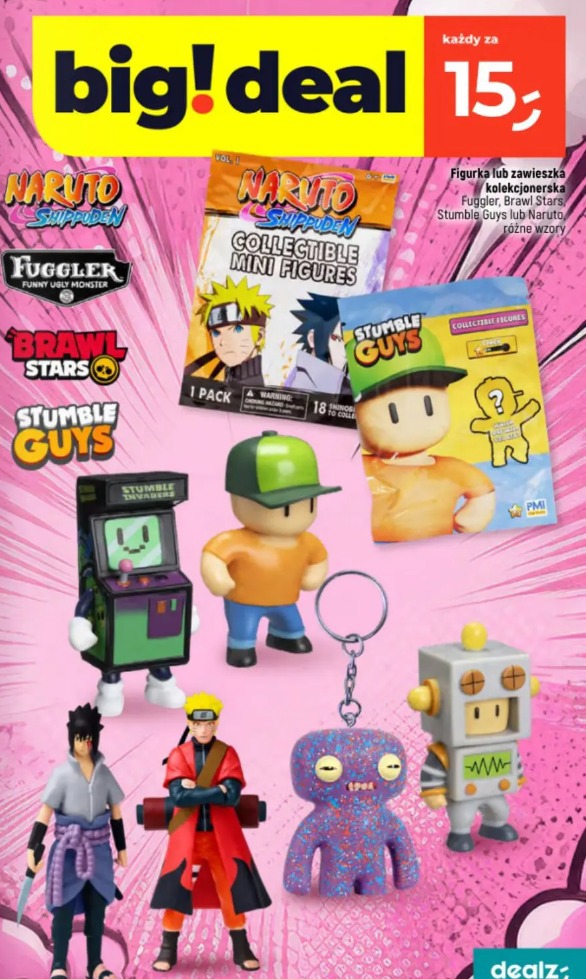 Figurka lub zawieszka kolekcjonerska Fuggler, Brawl Stars, Stumble Guys lub Naruto, różne wzory