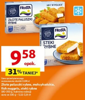 Złote paluszki rybne, meksykańskie, fish nuggets, steki rybne Frosta