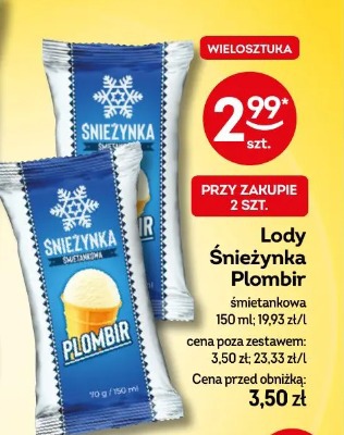 Lody Śnieżynka Plombir