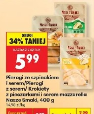 Pierogi ze szpinakiem i serem/Pierogi z serem/Krokiety z pieczarkami i serem mozzarella Nasze Smaki