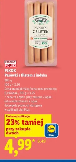 Pikok Parówki z filetem z indyka