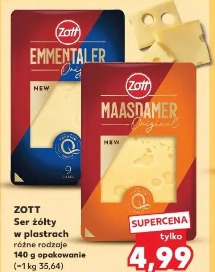 Zott Maasdammer ser żółty w plastrach