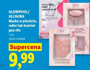Glowpool/All’aura Maska w płachcie, roller lub kamień gua sha