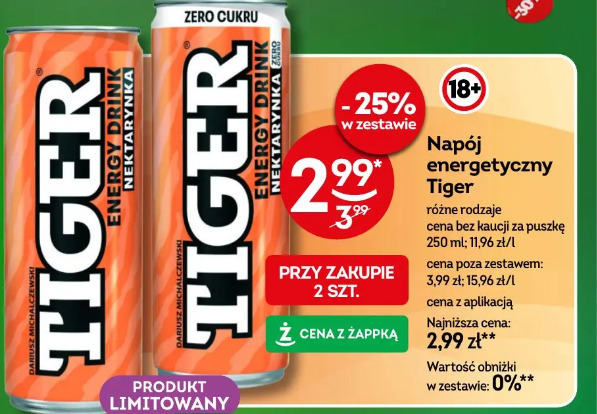 Tiger energy drink nektarynka