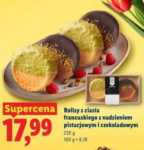 Rollsy z ciasta francuskiego z nadzieniem pistacjowym i czekoladowym