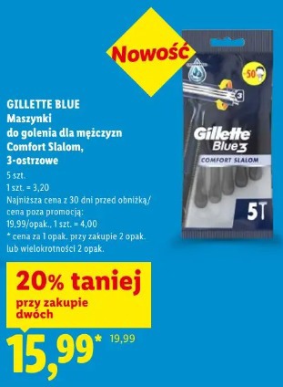 Gillette Blue Maszynki do golenia dla mężczyzn Comfort Slalom, 3-ostrzowe