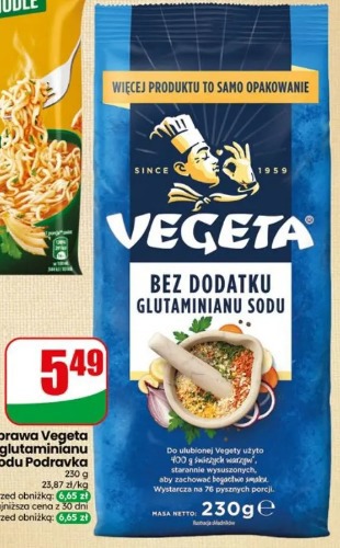 Przyprawa Vegeta bez glutaminianu sodu Podravka