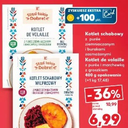 Kotlet de volaille z puree i marchewką z groszkiem Stąd takie dobre