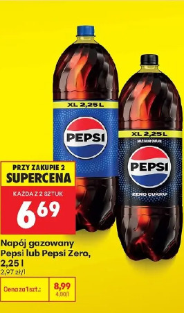 Napój gazowany Pepsi lub Pepsi Zero