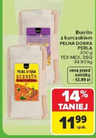 Burrito z kurczakiem Pełna Dobra Perła Tex-Mex, BBQ