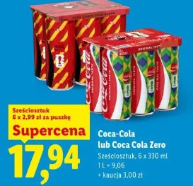 Coca-Cola lub Coca-Cola Zero Sześciopak
