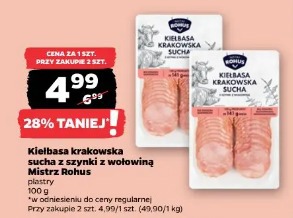 Kiełbasa krakowska sucha z szynki z wołowiną Mistrz Rohus