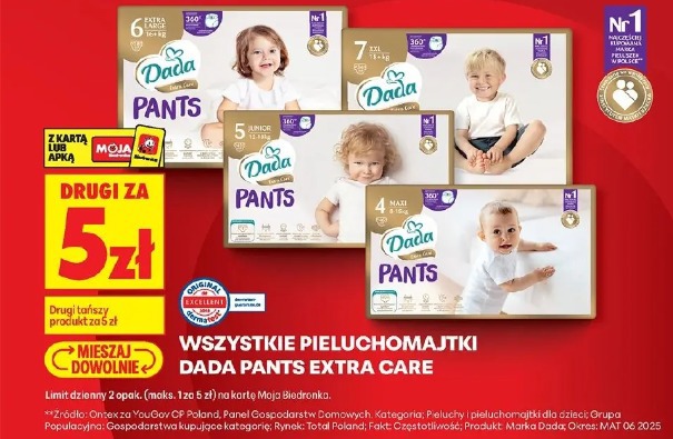 Wszystkie pieluchomajtki Dada Pants Extra Care
