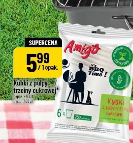 Kubki z pulpy trzciny cukrowej Amigo