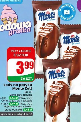 Lody na patyku Monte Zott