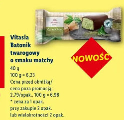 Vitasia Batonik twarogowy o smaku matchy