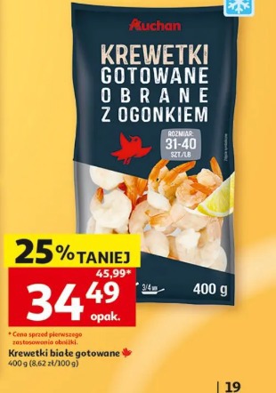 Krewetki białe gotowane Auchan