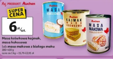 Masa krówkowa kajmak, masa kokosowa lub masa makowa z białego maku