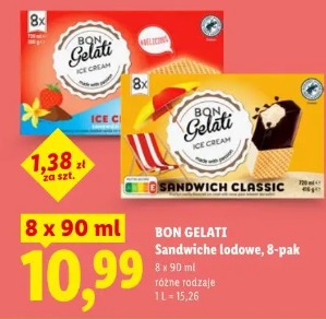 Bon Gelati Sandwich lodowe, 8-pak
