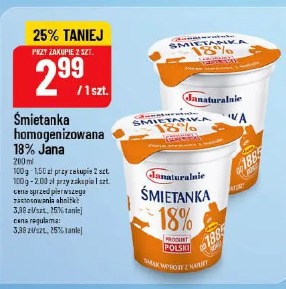 Śmietanka homogenizowana 18% Jana