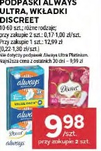 Podpaski Always Ultra, wkładki Discreet
