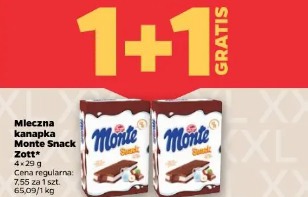 Mleczna kanapka Monte Snack Zott